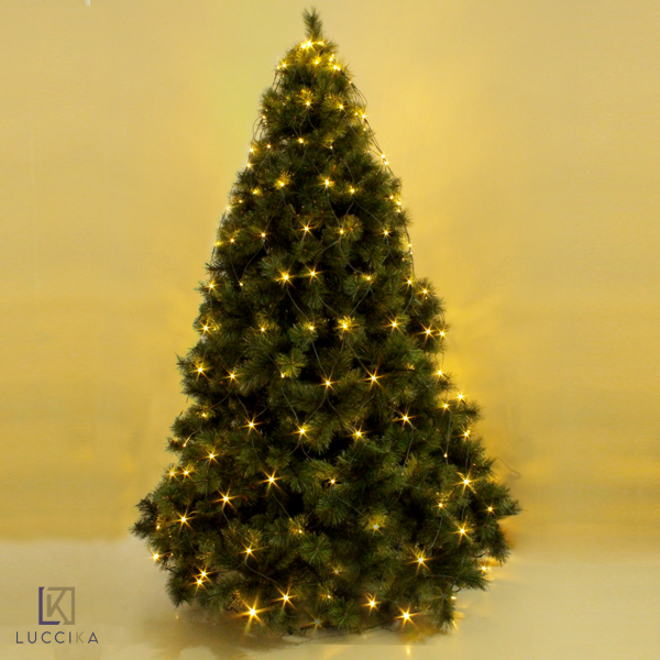 Luccika Home mantello a rete con 192 luci a Led Bianco Caldo per albero di Natale con 8 giochi di luce e memoria per uso interno ed esterno