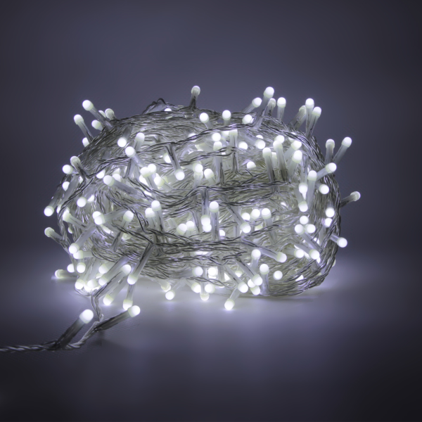 LUCCIKA HOME stringa luminosa catena serie di luci per albero di Natale luminosità 360° a led cavo trasparente con 8 giochi di luce e memoria per uso esterno interno