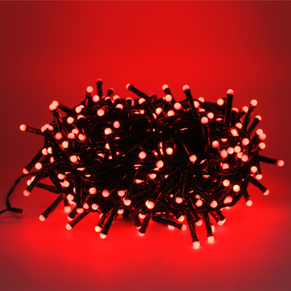 LUCCIKA HOME stringa luminosa catena serie di luci per albero di Natale luminosità 360° a led cavo verde con 8 giochi di luce e memoria per uso esterno interno