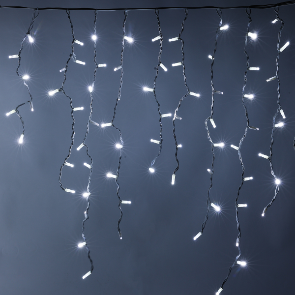 Luccika stalattiti tenda a pioggia 3 metri con 228 luci di Natale a Maxi Led Bianco Ghiaccio con flash Bianco Ghiaccio per esterno e interno