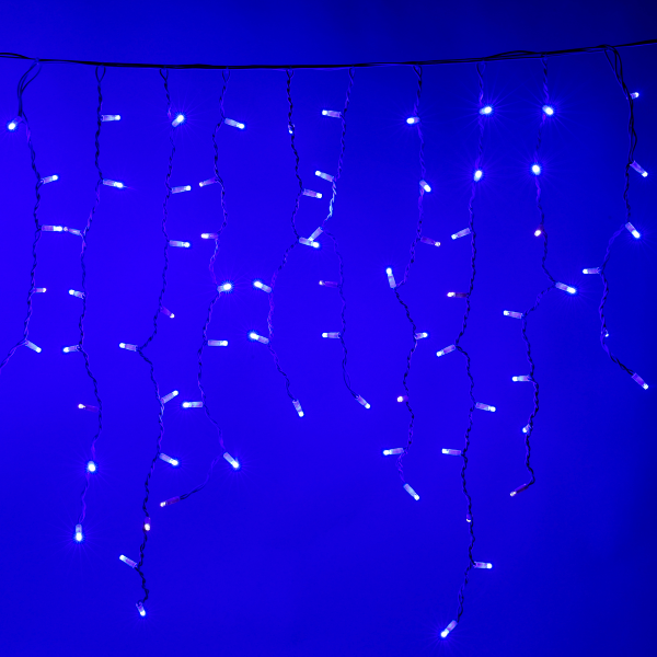 Luccika stalattiti tenda a pioggia 3 metri con 228 luci di Natale a Maxi Led Blu con flash Bianco Ghiaccio per esterno e interno