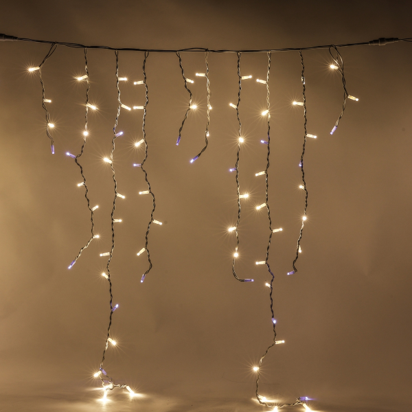 Luccika Professional Line stalattiti tenda a pioggia luci di Natale 4x1,5 mt a 304 Maxi Led con flash per esterno e interno