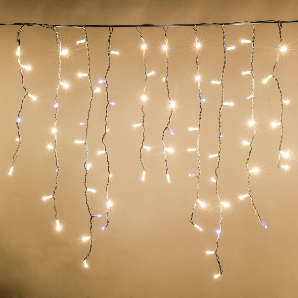 Luccika Professional Line stalattiti tenda a pioggia luci di Natale a Maxi Led con flash per esterno e interno